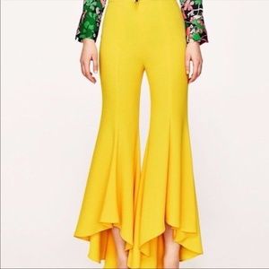 BRAND NEW Zara big flare yellow pants